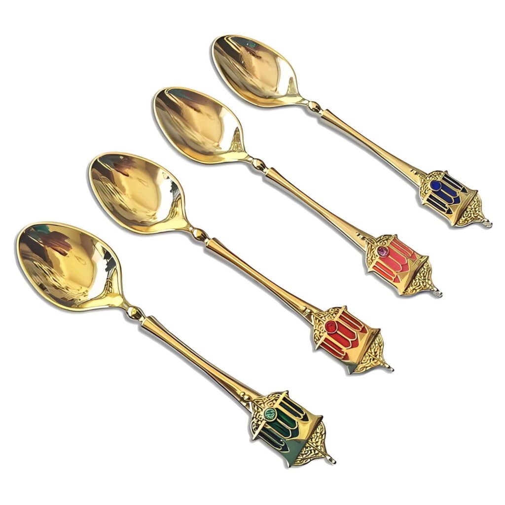 Golden Stainless Steel Teaspoons 12 Pcs Boxwoods