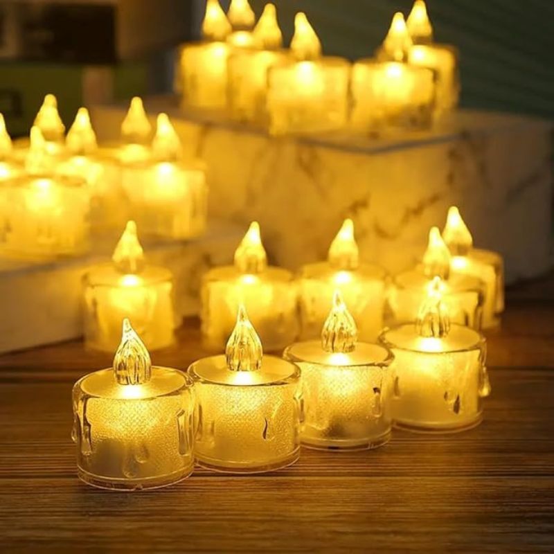 Flameless and Smokeless Transparent Acrylic Led Light Candles